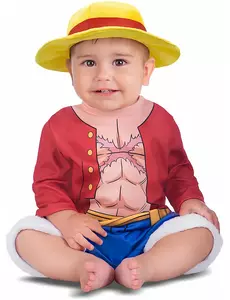 One Piece™ Luffy kostuum voor baby's, Maat: 1–2 jaar (80-92 cm)