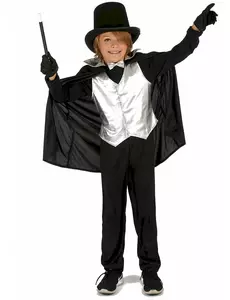 Déguisement Magicien Argent Garçon, Taille: 5–6 ans (S)