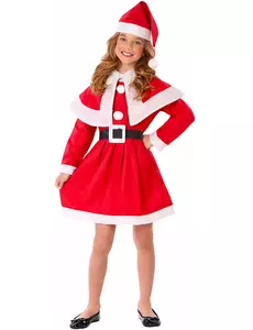 Déguisement mère Noël classique fille, Taille: 3–4 ans (98–115 cm)