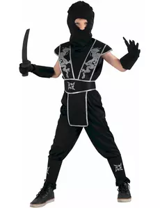 Shuriken ninja kostuum voor jongens, Maat: 4–6 jaar (110–120 cm)