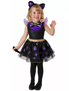 Baby paarse kat vermomming, Maat: 1–2 jaar (80-92 cm)