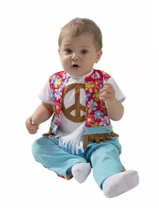 Klein hippie babykostuum, Maat: 6–12 maanden (67–69 cm)