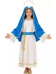 Kleine Maria kostuum voor meisjes Kerstmis, Maat: 4–5 jaar (116 cm)