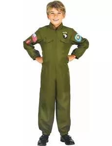 Déguisement pilote de chasse garçon, Taille: 4–6 ans (110–120 cm)