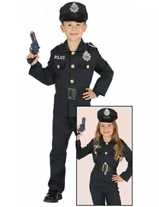 Marine blauw politiepak voor kinderen, Maat: 3–4 jaar (95–105 cm)