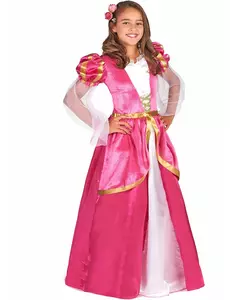Roze middeleeuwse prinsessen jurk voor meiden, Maat: 3–4 jaar (92–104 cm)