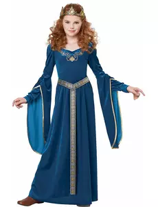 Déguisement princesse médiévale velours luxe fille, Taille: 10–12 ans (148 cm)