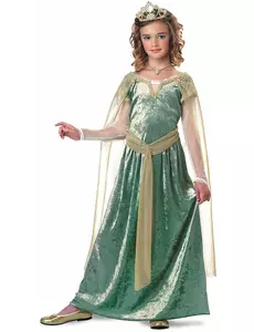 Luxe Koningin Gwenhwyfa rvermomming voor meisjes, Maat: 10–12 jaar (148 cm)