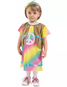 Baby hippie jurk vermomming, Maat: 6–12 maanden (67–69 cm)