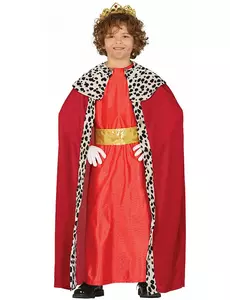 3 Koningen kostuum rood voor kinderen, Maat: 5–6 jaar (110–115 cm)