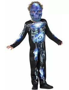 Déguisement squelette robotique enfant, Taille: 10–12 ans (145/158 cm)