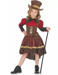 Déguisement steampunk luxe fille, Taille: 7–9 ans (120–130 cm)