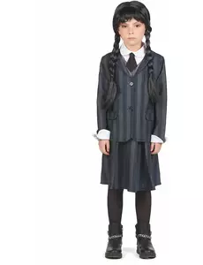 Déguisement uniforme scolaire gothique enfant, Taille: 10–12 ans (130–140 cm)