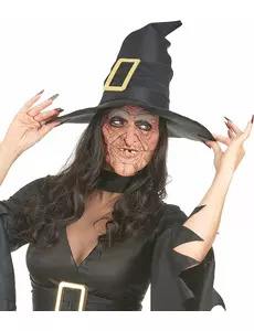 Demi masque latex nez et menton sorcière adulte