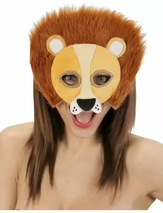 Demi masque peluche lion adulte