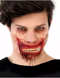 Bloederige neppe zombie mond wond