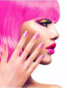 Faux ongles adhésifs roses adulte