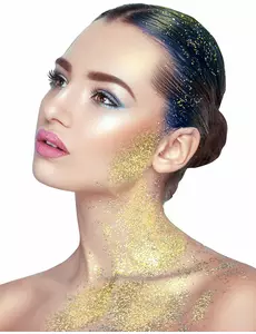 Gel met goudkleurige glitters