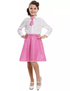 Rokje met strik roze pin-up girl, Maat: 3–6 jaar (92–121 cm)
