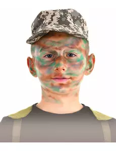 Militaire make-up kit met kwastje en sponsje voor kinderen