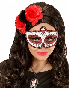Rood glittermasker Día de los muertos