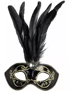 Loup noir et or à plumes adulte