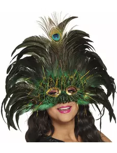 Loup paon vénitien avec plumes adulte