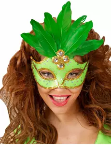 Loup vert avec plumes femme