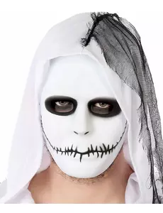 Masque blanc bouche cousue adulte