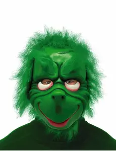 Masque de créature de Noël verte grincheuse adulte