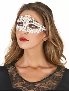 Masque dentellé blanc femme