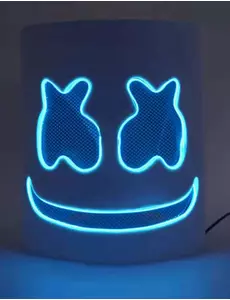 Masque DJ guimauve led bleu adulte
