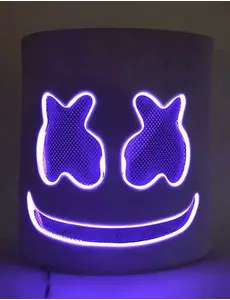 Masque DJ guimauve led violet adulte
