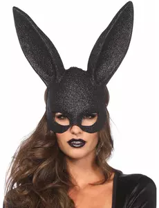 Masque lapin noir pailleté adulte