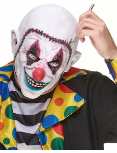 Masque latex clown crâne recousu adulte