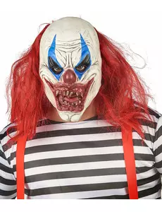 Masque latex clown rouge et blanc adulte
