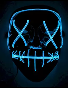 Masque led lumineux bleu adulte