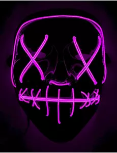 Masque led lumineux fuchsia adulte