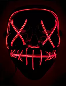 Rood lichtgevend led masker voor volwassenen