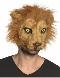Masque lion peluche adulte