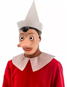 Masque plastique Pinocchio™ avec nez détachable adulte