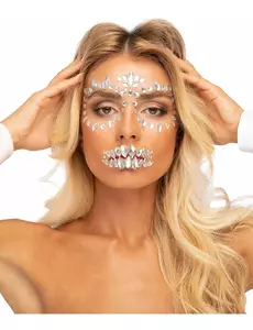 Skeletgezicht zelfklevende strass steentjes