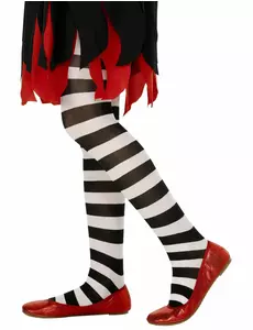Collants rayés blanc et noir fille, Taille: 8–10 ans (140 cm)