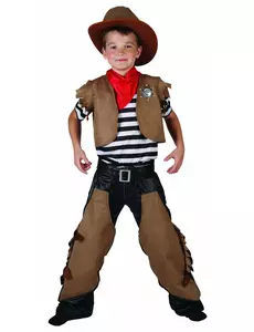 Déguisement cowboy garçon marron, Taille: 7–9 ans (120–130 cm)