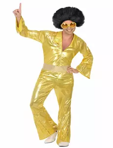 Déguisement disco doré homme, Taille: X-Small/Small