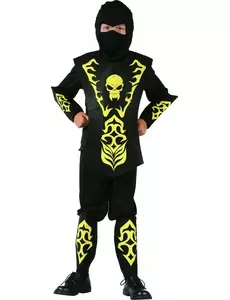 Déguisement ninja jaune garçon, Taille: 4–6 ans (110–120 cm)
