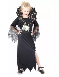 Déguisement sorcière araignée dorée fille Halloween, Taille: 7–9 ans (120–130 cm)