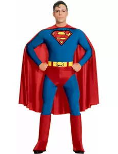 Second skin Superman™ kostuum met cape voor mannen, Maat: Large