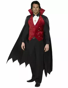 Déguisement vampire avec cape homme Halloween, Taille: Medium