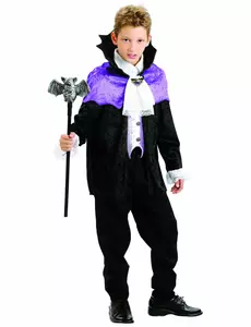 Verkleedpak vampier voor jongens Halloween, Maat: 4–6 jaar (110–120 cm)